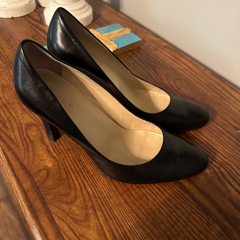 Polo by Ralph Lauren Black Leather Heels